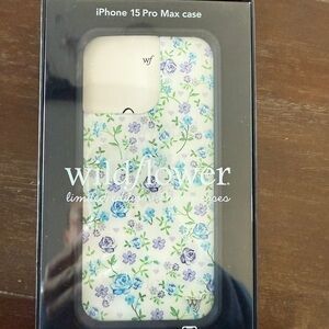 Wildflowers Floral iPhone 15 Pro Max Case - Blue and Purple